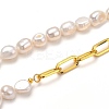 Natural Baroque Pearl Keshi Pearl Beaded Necklaces NJEW-JN02905-3