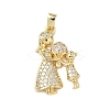 Brass Micro Pave Cubic Zirconia Pendants ZIRC-I356-42G-1