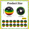 200Pcs Ghana Jamaica Reggae Stripe Resin Beads RESI-SP0001-05-2
