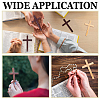 12Pcs 3 Colors Easter Wood Cross Figurines Ornaments DJEW-GA0001-85-5