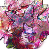 7 Colors Epoxy Resin Flower Print Big Pendants RESI-TA0002-60B-11