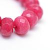 Faceted Rondelle Dyed Natural White Jade Bead Strands G-R343-6x8-17-3