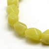 Natural Lemon Jade Polygon Beads Strands G-P063-85-3