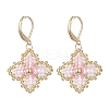 Handmade Glass Seed Beads Flower Leverback Earrings EJEW-MZ00578-03-2
