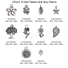 100 pcs 10 Style Tibetan Style Alloy Pendants TIBEP-CJ0001-35-2