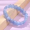 Oval Natural Malaysia Jade Beaded Stretch Bracelets G-P589-02A-6