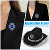 2Pcs 2 Styles Oval & Flower Alloy Rhinestone Lapel Pins for Backpack Clothes JEWB-AR0001-22-5