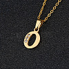 201 Stainless Steel Crystal Rhinestone Initial Pendant Necklaces FS-WG3A711-15-1
