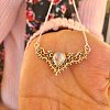Hollow Triangle Alloy & White Synthetic Opal Pendant Necklaces for Women FS-WG91181-01-2
