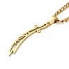 Sword Knife 201 Stainless Steel Hollow Scimitar Pendant Necklaces for Women and Men NJEW-F324-10G-1