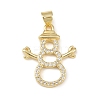Christmas Brass Micro Pave Cubic Zirconia Pendants KK-B164-02G-01-1