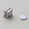 Clear Cubic Zirconia Square Clip-on Earrings EJEW-TAC0017-07-2