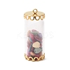 Glass Tube with Natural & Synthetic Mixed Gemstone Chip Beads Inside Pendants LS-FIND-B054-01G-04-1