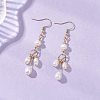 Oval Natural Cultured Freshwater Pearl Dangle Earrings EJEW-JE06889-1