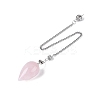 Natural Rose Quartz Dowsing Pendulum Pendants AJEW-N005-02C-1