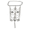 Bohemian Multi-layer Chain Alloy Coin Tassel Toe Ring Anklets for Women LS-AJEW-B107-01P-3