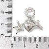 Brass Micro Pave Clear Cubic Zirconia European Dangle Charms KK-D431-033A-P-3