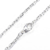 304 Stainless Steel Cable Chain Necklaces LS-NJEW-P162-12S-2