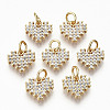 Brass Micro Pave Clear Cubic Zirconia Charms LS-RJEW-T063-60G-NF-1