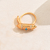 Elegant Vintage Column Brass Pave Cubic Zirconia Rings for Women LS-CE7932-2-1