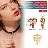 Brass Micro Pave Colorful Grade AAA Cubic Zirconia Pendants KK-BBC0015-36B-2