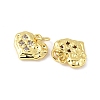 Brass Micro Pave Clear Cubic Zirconia Charms KK-V015-18G-2