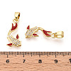 Brass Micro Pave Cubic Zirconia and Enamel Pendants KK-T074-67G-01-3