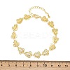 Brass Micro Pave Clear Cubic Zirconia Link Chain Bracelets for Women BJEW-A090-10C-G-5