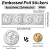 Round Plastic Silver Foil Embossed Picture Stickers DIY-WH0503-009-2