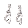 Eco-Friendly Brass Micro Pave Cubic Zirconia Pendants KK-K265-01P-G-1