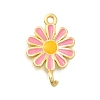 Brass Enamel Flower Links Connector Charms LS-KK-C121-04G-02-1