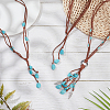 3Pcs 3 Style Ethnic Style Natural Turquoise Chips & Alloy Lariat Necklaces for Women NJEW-AN0001-58-7