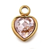 304 Stainless Steel with Rhinestone Pendants STAS-Q346-01G-01-1