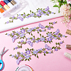 4Pcs Polyester Rayon Flower Embroider Thread Iron on/Sew On Patches PATC-HY0001-88C-3