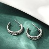 C-Shaped Brass Micro Pave Cubic Zirconia Stud Earrings for Women EJEW-G428-21P-02-2