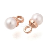 Brass ABS Imitation Pearl Pendants KK-B121-01RG-2