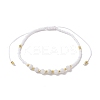 Adjustable Natural Rainbow Moonstone & Seed Braided Bead Bracelets BJEW-JB10181-01-1