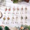 6 Pairs 6 Styles Christmas Theme Alloy Enamel Dangle Earrings EJEW-JE06560-1