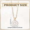 1Pc Zinc Alloy White Enamel Round with Letter Pendant Necklaces NJEW-LP0002-88G-O-2