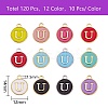 120Pcs 12 Colors Golden Plated Alloy Charms ENAM-SZ0001-64U-6