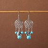 Bohemian tassel turquoise earrings JU8957-19-1