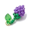 Glass Seed Beaded Rose Pendants PALLOY-MZ00627-03-4
