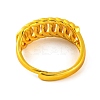 Brass Curb Chain Adjustable Rings for Women RJEW-G318-02C-G-3