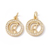 Rack Plating Brass Micro Pave Clear Cubic Zirconia Pendants ZIRC-C040-04G-2