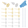 12Pcs 2 Colors 925 Sterling Silver Flat Pad Stud Earring Findings STER-DC0001-62B-1