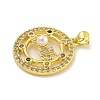 Rack Plating Brass Micro Pave Cubic Zirconia Pendants KK-C074-03G-2