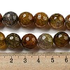 Faceted Natural Dragon Veins Agate Beads Strands G-F447-12mm-L09-5