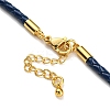 Leather Braided Cord Link Bracelets MAK-K022-01G-05-3