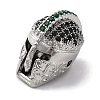 Helmet Shape Rack Plating Brass with Cubic Zirconia Beads KK-S406-15F-2