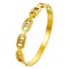 Oval 304 Stainless Steel Pave Cubic Zirconia Bangles FS-WG9D319-01-2